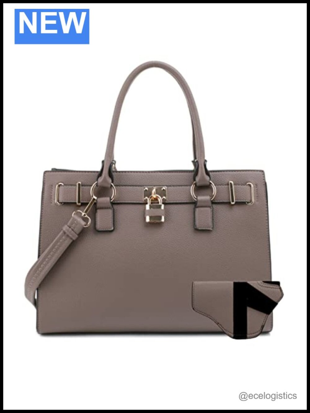 Faux Leather Concealed Carry Satchel Purse Women Lockable Pistol Bag
